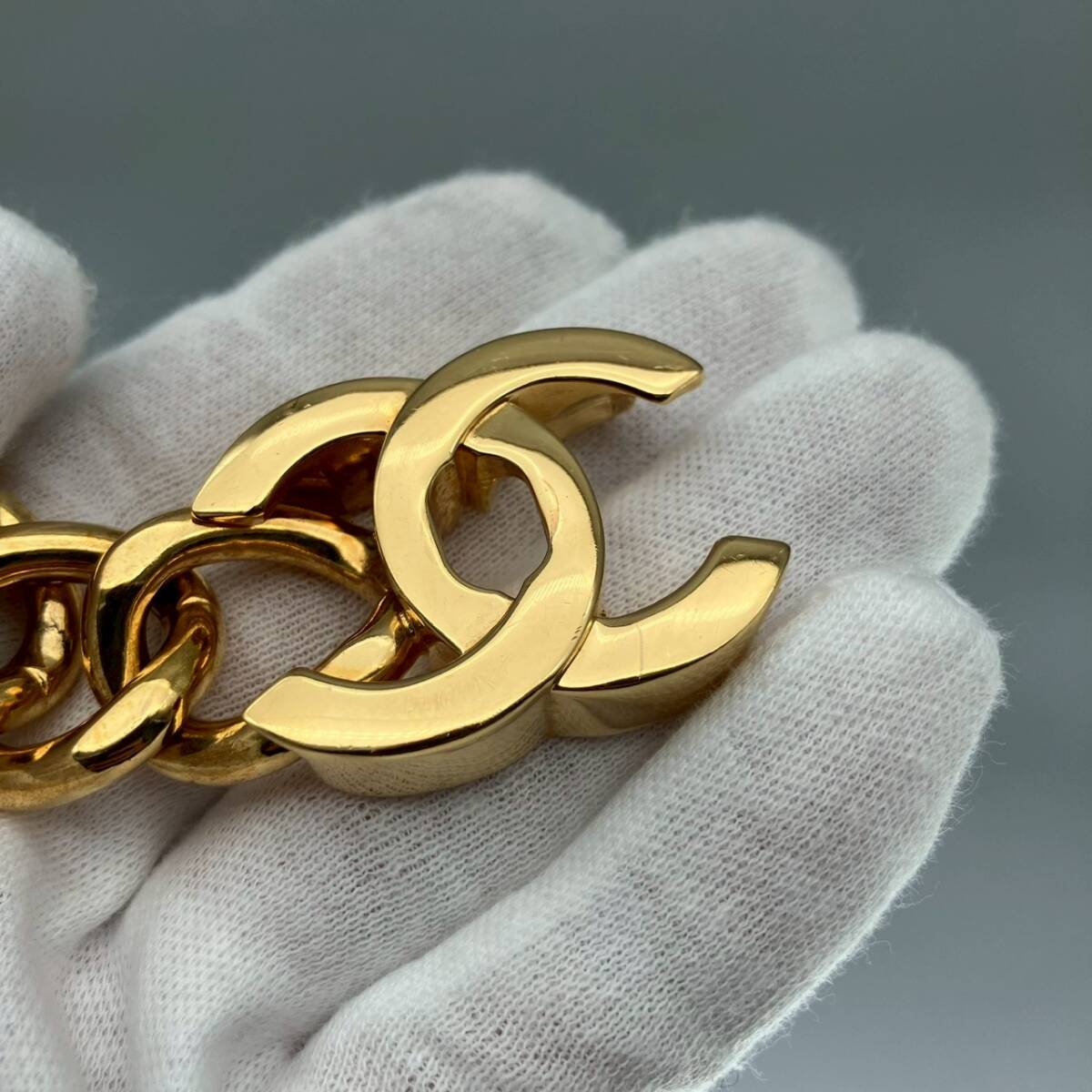 CHANEL (シャネル) ヴィンテージ ココマーク ターンロック ゴールド ブレスレット_画像7