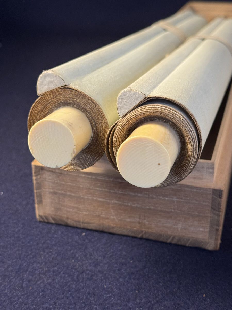 真作 海軍中将 小笠原長生 双幅 『 乃木将軍 東郷元帥 歌 』 日本軍 絹本 海戦 掛軸 和本 茶道具 掛け軸 骨董 古美術 日本軍 _画像9