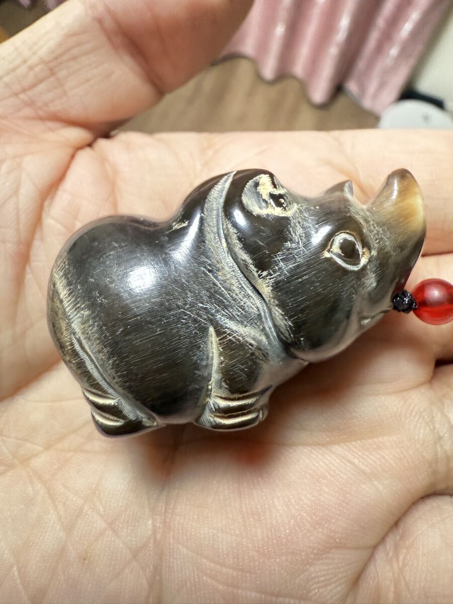 * ограничение 1 шт * высокое качество носорог скульптура корова угол умение резьба по дереву netsuke коллекция бесплатная доставка 