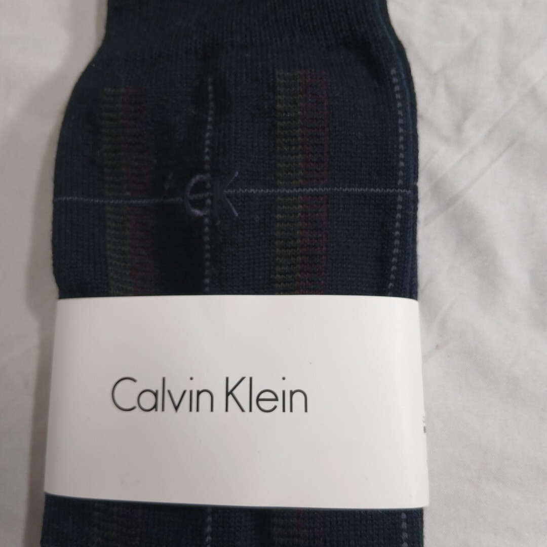 カルバンクライン　 靴下　25～26cm　チェック柄　未使用_画像1