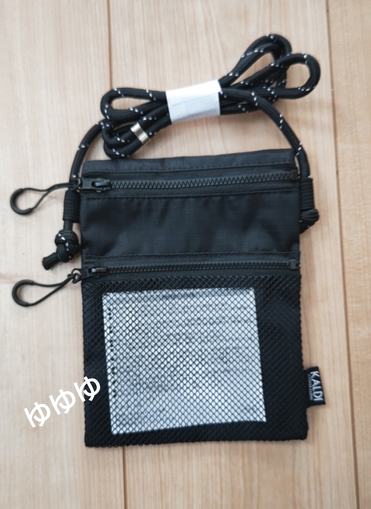 【即決】カルディ りんごバッグ ミニショルダーバッグ 林檎 リンゴ ショルダー バッグ ブラック 黒 KALDI 2025 ショルダーバッグ 2025年_画像1