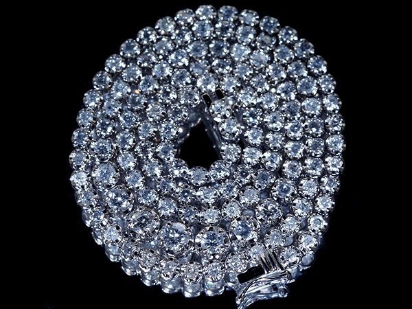 1円～【ジュエリー極】超豪華な輝き！良質天然ダイヤモン5.00ct 超高級K18WGフルエタニティネックレス k1139vmk【送料無料】_画像3