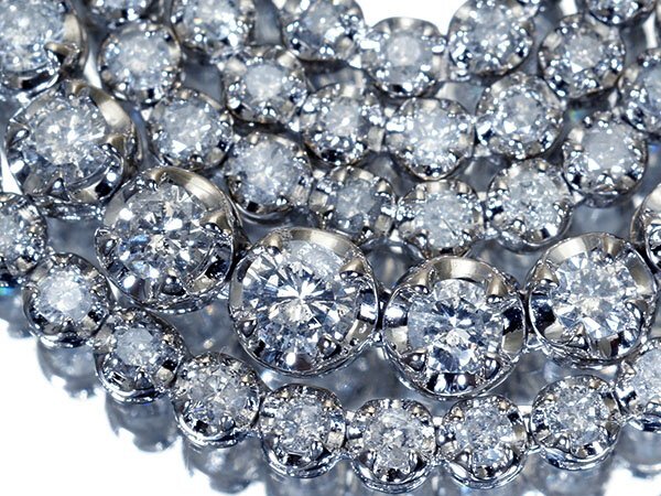 1円～【ジュエリー極】超豪華な輝き！良質天然ダイヤモン5.00ct 超高級K18WGフルエタニティネックレス k1139vmk【送料無料】_画像2