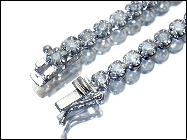 1円～【ジュエリー極】超豪華な輝き！良質天然ダイヤモン5.00ct 超高級K18WGフルエタニティネックレス k1139vmk【送料無料】_画像5