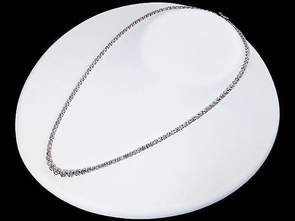 1円～【ジュエリー極】超豪華な輝き！良質天然ダイヤモン5.00ct 超高級K18WGフルエタニティネックレス k1139vmk【送料無料】_画像6