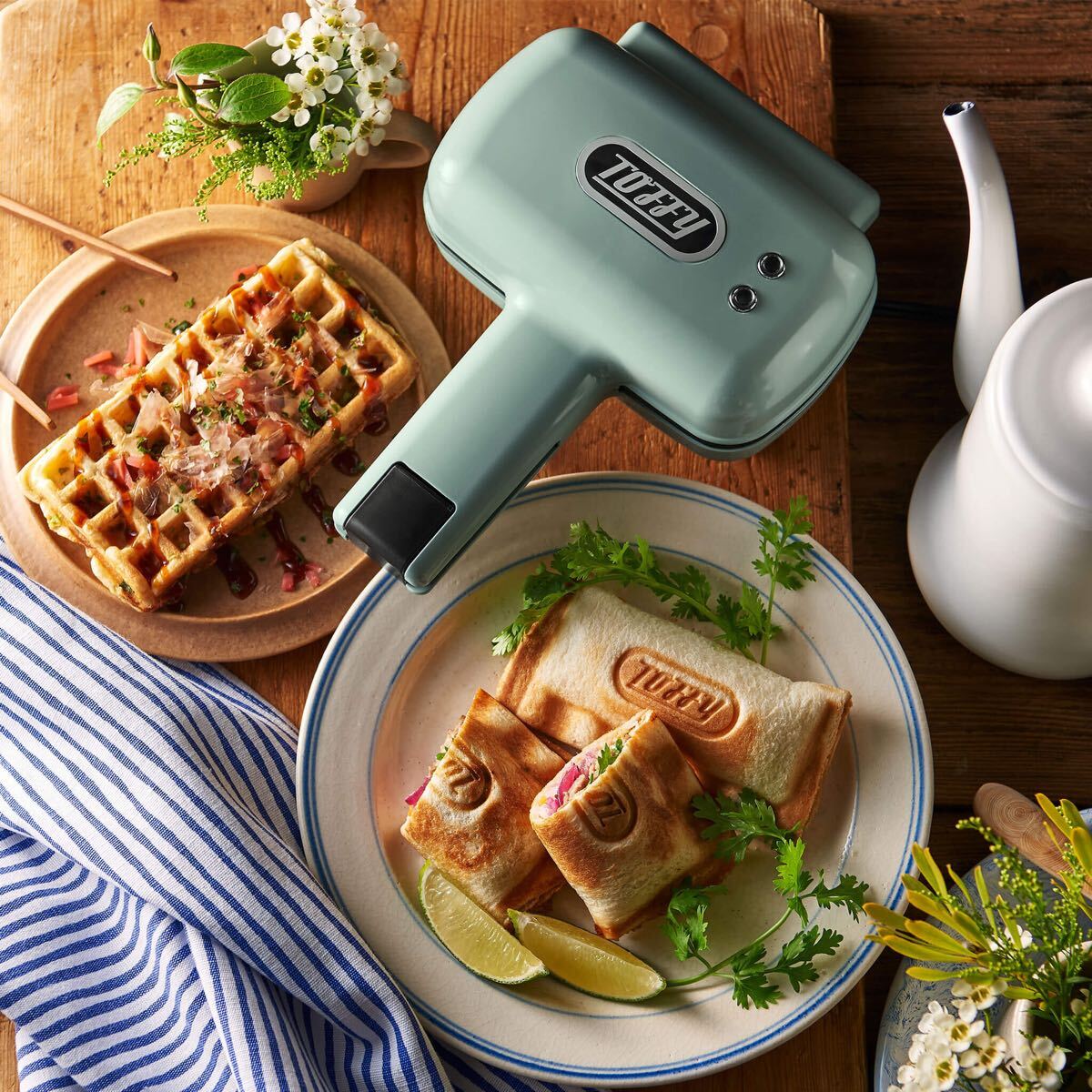 LADONNA◆ホットサンドメーカー Toffy K-HS3 トフィー ハーフホットサンド　ペールアクア_画像1