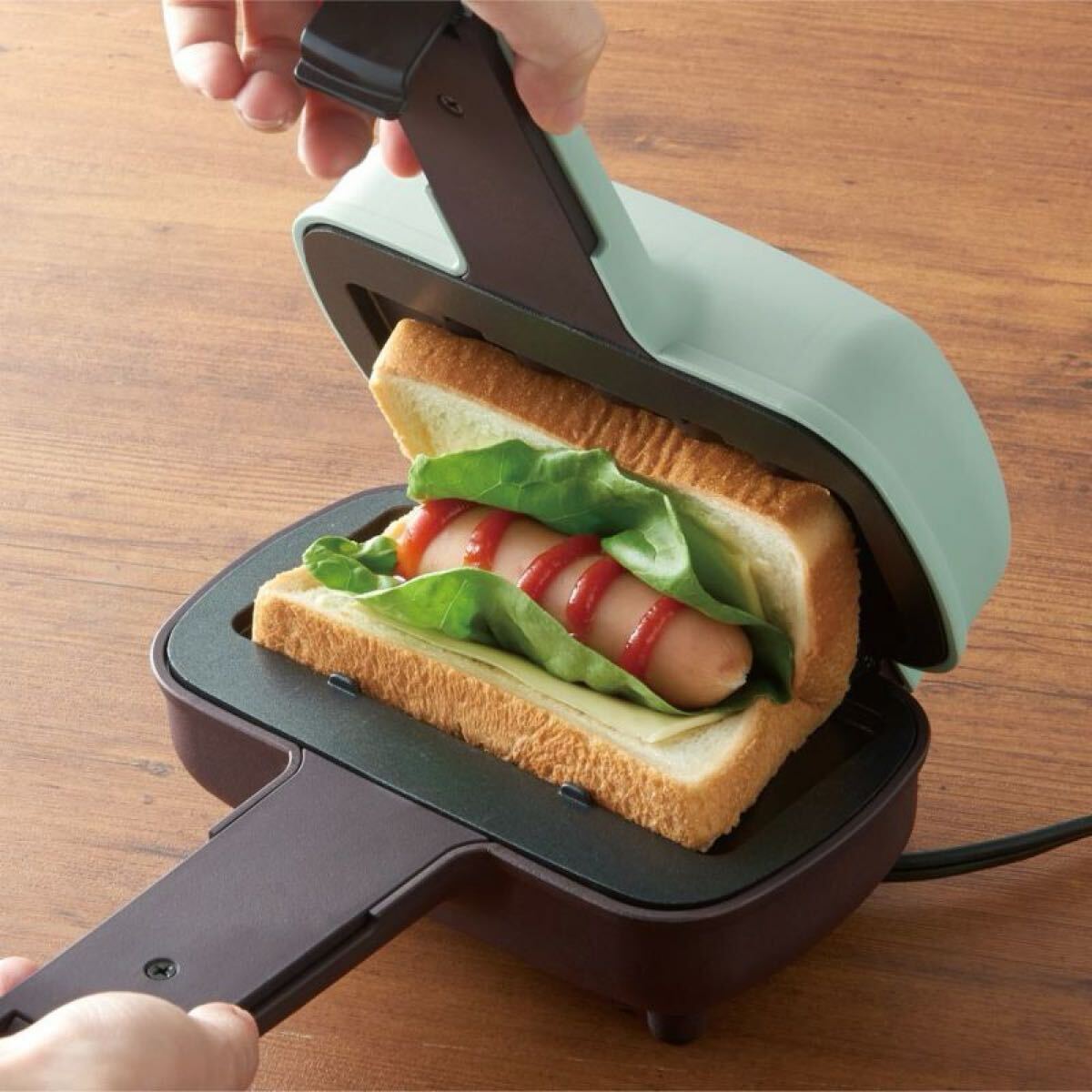 LADONNA◆ホットサンドメーカー Toffy K-HS3 トフィー ハーフホットサンド　ペールアクア_画像2