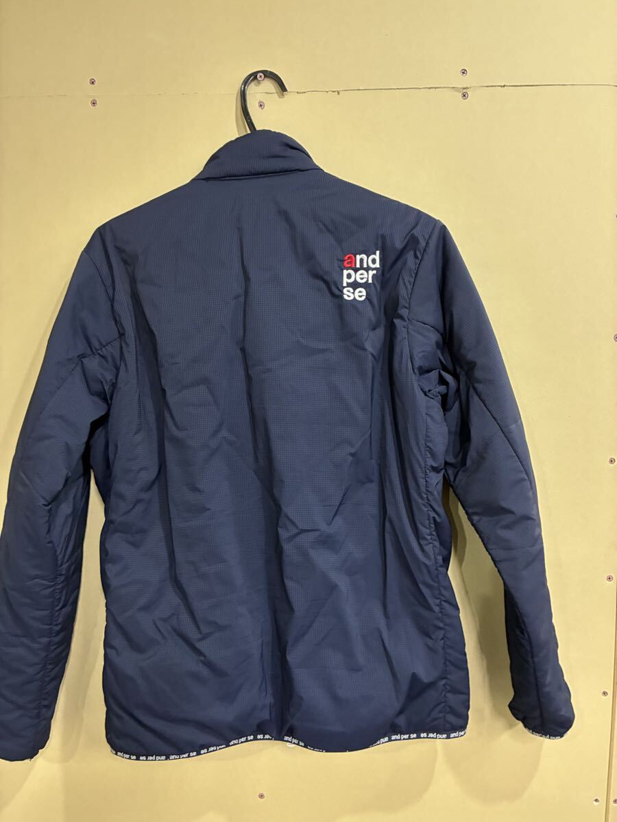 ジャケット ゴルフウェア アウター 紺色 中古 アンパスィー AND PER SE ブルゾン メンズ Lサイズ AMF1101G3 アンパスィ ストレッチ_画像3