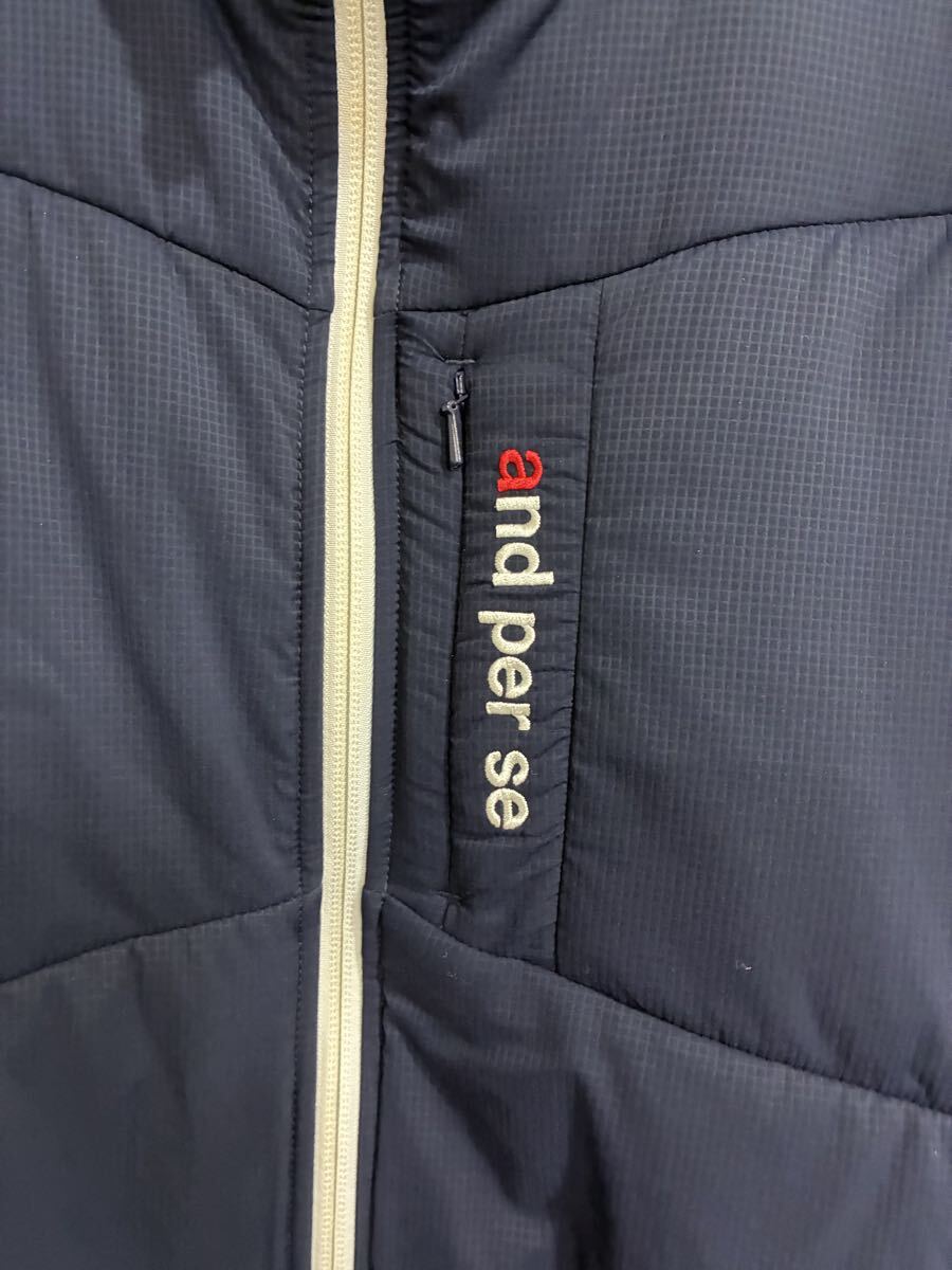 ジャケット ゴルフウェア アウター 紺色 中古 アンパスィー AND PER SE ブルゾン メンズ Lサイズ AMF1101G3 アンパスィ ストレッチ_画像5