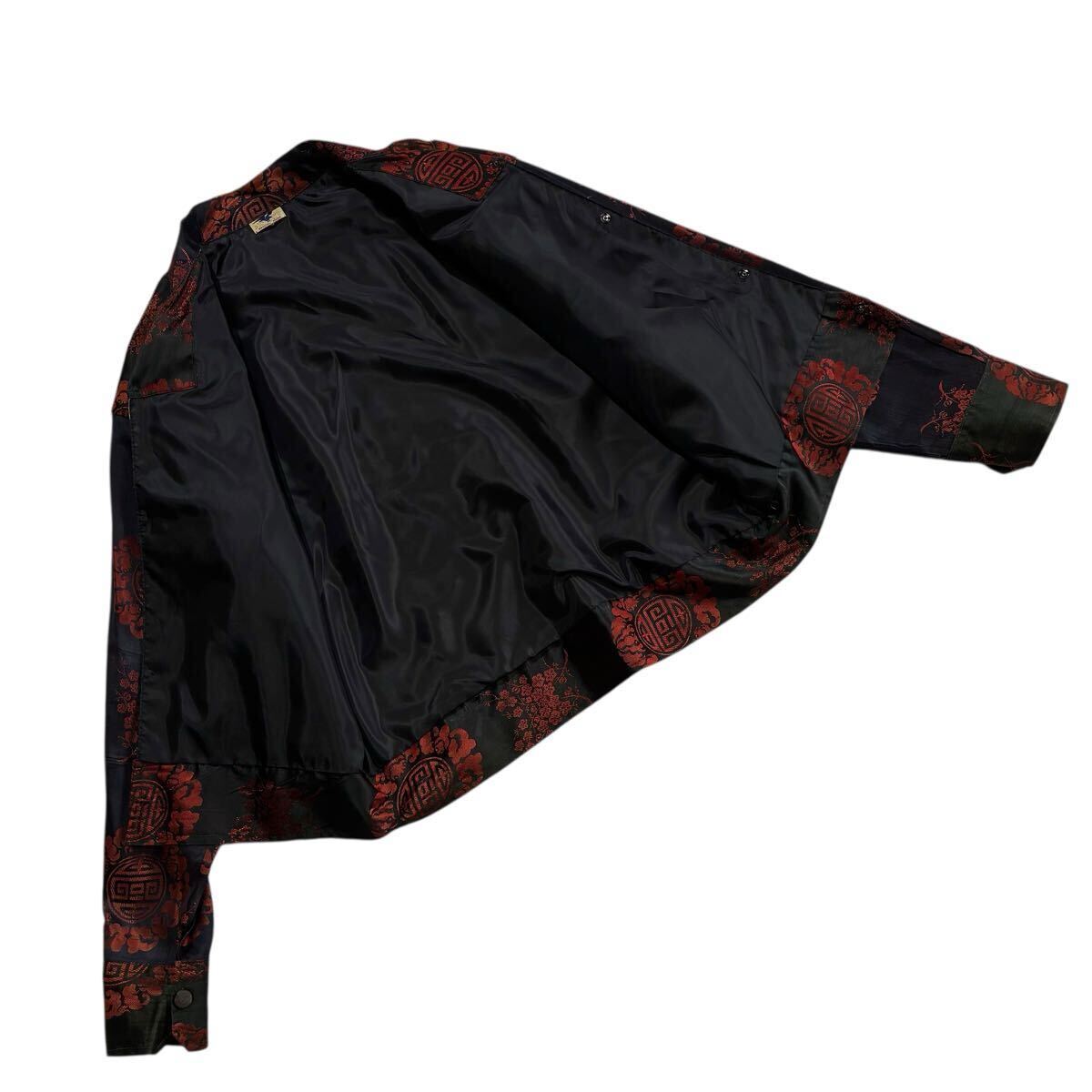 極上♪50s サテン スカジャケット 虎 黒 赤 ビンテージ 刺繍 Korea シャツ スカジャン スーベニアジャケット タイガー フルスナップ トラ_画像10
