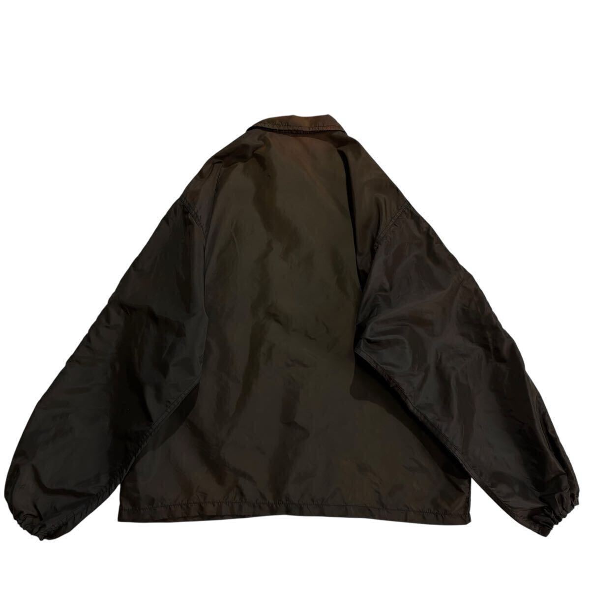 60s♪USA製 Russell Sonthern ナイロン コーチジャケット M こげ茶 ビンテージ ビッグサイズ 星 スター チェーンステッチ パッチワッペン_画像2