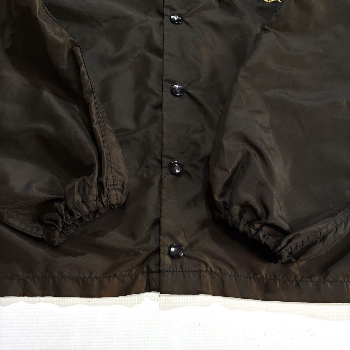 60s♪USA製 Russell Sonthern ナイロン コーチジャケット M こげ茶 ビンテージ ビッグサイズ 星 スター チェーンステッチ パッチワッペン_画像7