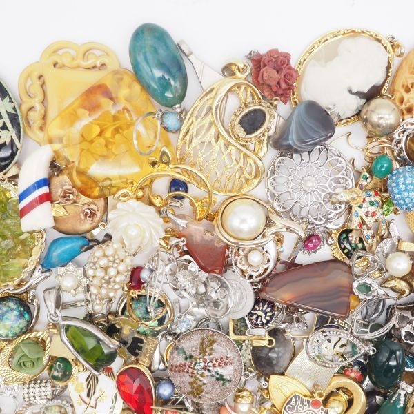 (PH1023) 1円 ペンダント チャーム 大量セット 約1kg 真珠 カラーストーン 多数 トップ ヘッド アクセサリー ジャンク_画像4