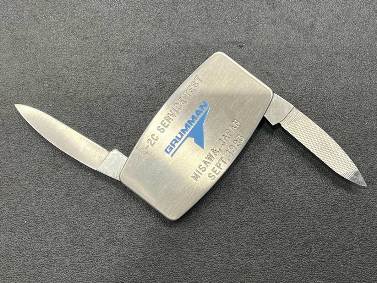 #1789 ZIPPO MONEY CLIP KNIFE マネークリップ(ナイフ・ヤスリ付き) GRUMMAN MISAWA,JAPAN SEPT.1983 ケース付き 現状品_画像7