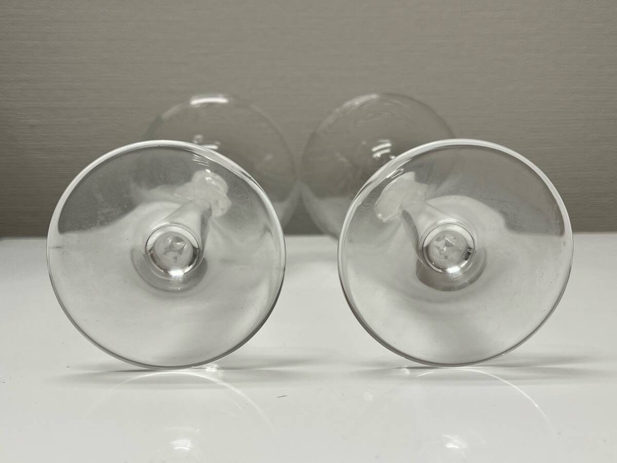 #787 ワイングラス 4個 まとめ HOYA CRYSTAL バタフライデザイン ペア NBグラス ペア ワイングラス 現状品_画像6