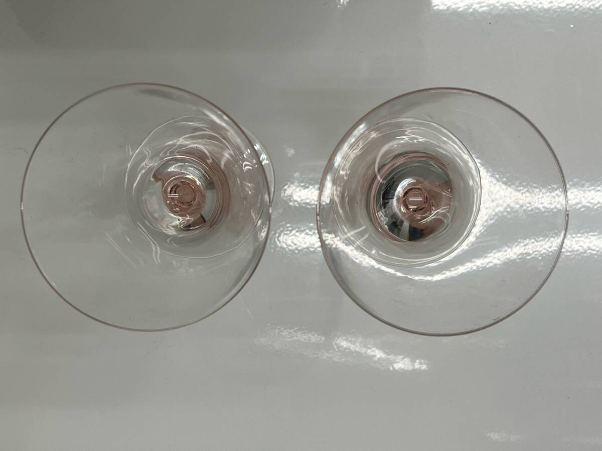 #787 ワイングラス 4個 まとめ HOYA CRYSTAL バタフライデザイン ペア NBグラス ペア ワイングラス 現状品_画像10