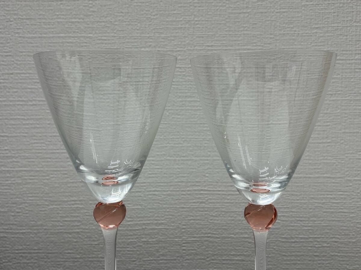 #787 ワイングラス 4個 まとめ HOYA CRYSTAL バタフライデザイン ペア NBグラス ペア ワイングラス 現状品_画像8