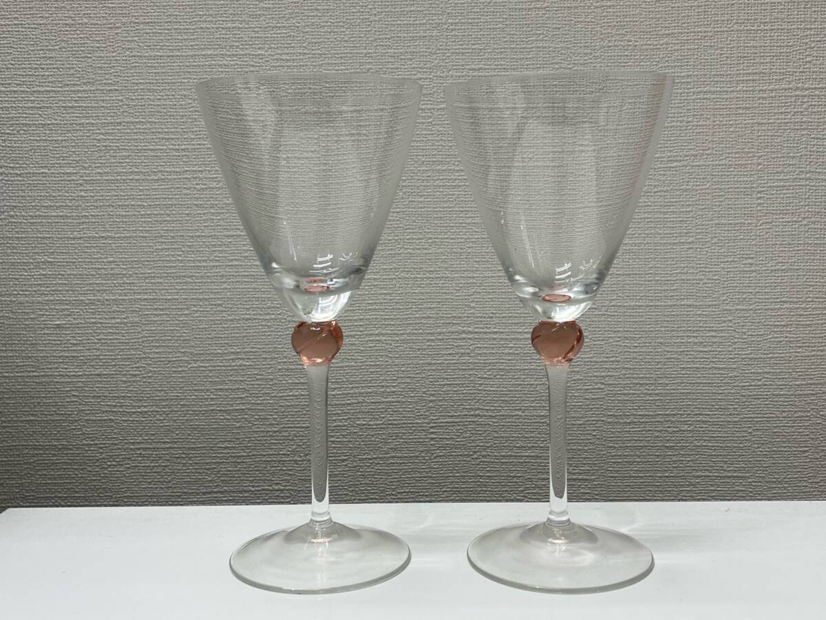 #787 ワイングラス 4個 まとめ HOYA CRYSTAL バタフライデザイン ペア NBグラス ペア ワイングラス 現状品_画像7