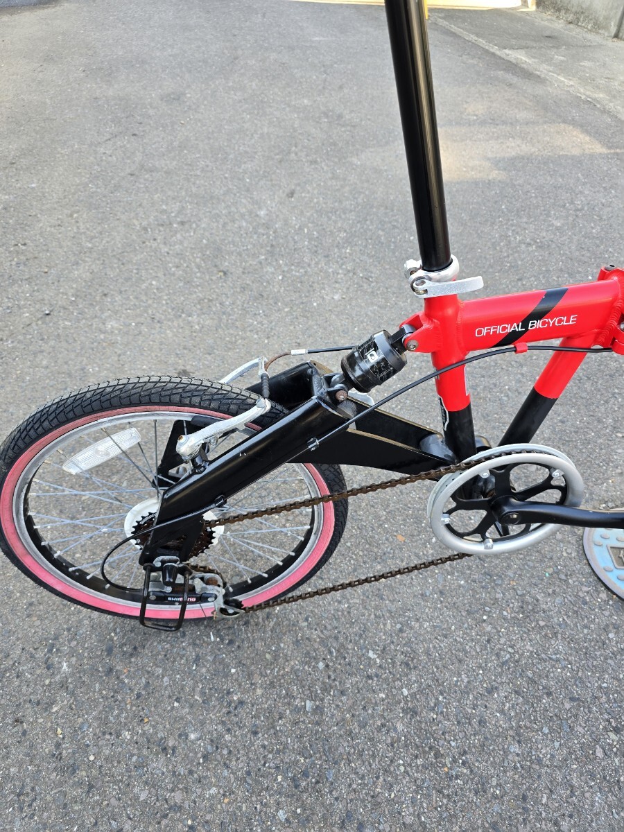 Lamborghini 折りたたみ自転車 ランボルギーニ 20インチ 6ギア アルミフレーム 赤 サスペンション付 _画像8