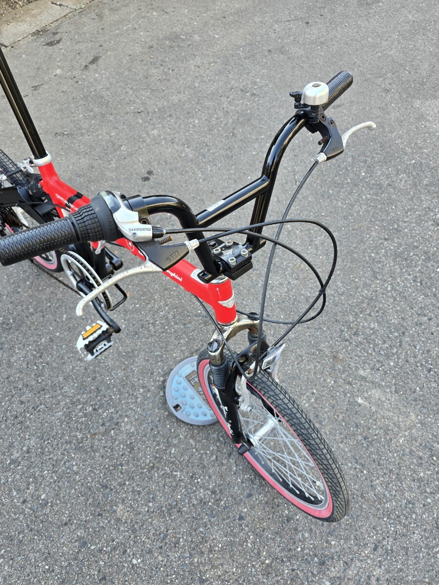 Lamborghini 折りたたみ自転車 ランボルギーニ 20インチ 6ギア アルミフレーム 赤 サスペンション付 _画像3