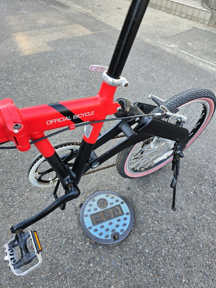 Lamborghini 折りたたみ自転車 ランボルギーニ 20インチ 6ギア アルミフレーム 赤 サスペンション付 _画像7