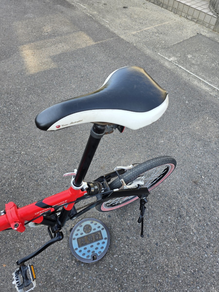 Lamborghini 折りたたみ自転車 ランボルギーニ 20インチ 6ギア アルミフレーム 赤 サスペンション付 _画像6
