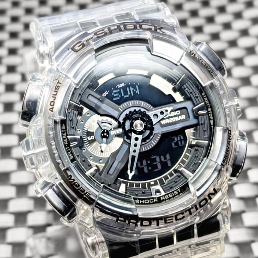 G-SHOCK GA-110GW クリアスケルトン ベゼル・ベルト [電池新品] + メタル遊環 - (送料 230円~)_画像1