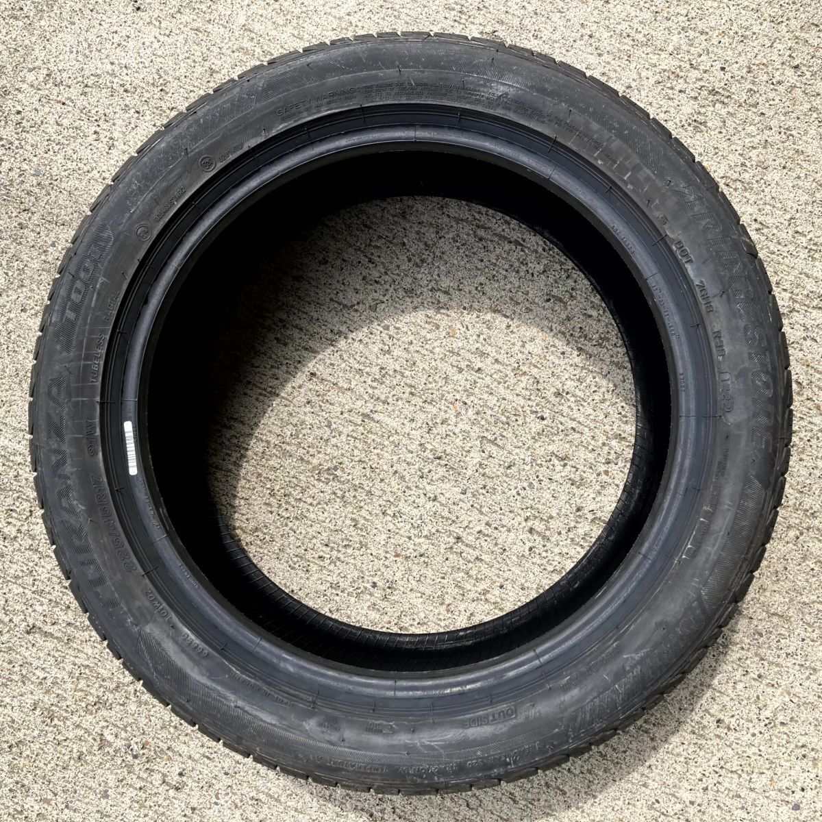 未使用品 225/45/17 225/45R17 91W 夏タイヤ 4本セット レクサスIS ベンツAクラス BRIDGESTONE TURANZA T001 2022年 屋内保管 (NY0003.8)_画像5