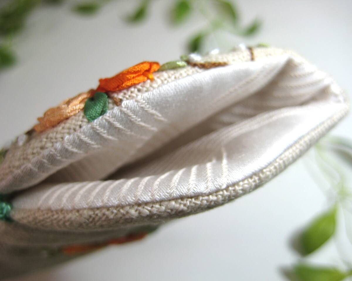 ★ハンドメイド★シルクリボン手刺繍のメガネケース★サングラス★リーディンググラス★_画像4