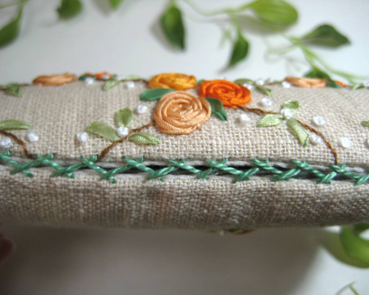 ★ハンドメイド★シルクリボン手刺繍のメガネケース★サングラス★リーディンググラス★_画像5