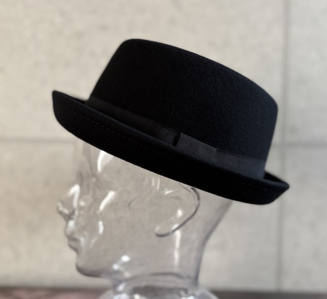帽子 上質 ウール ポークパイ ハット フェルト レイハット テラピンチハット 羊毛 秋 冬 59cm サイズ調整 無地 男女兼用 ウール100 黒_画像5