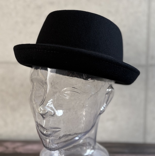 帽子 上質 ウール ポークパイ ハット フェルト レイハット テラピンチハット 羊毛 秋 冬 59cm サイズ調整 無地 男女兼用 ウール100 黒_画像7