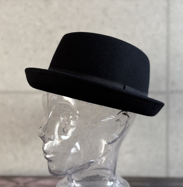 帽子 上質 ウール ポークパイ ハット フェルト レイハット テラピンチハット 羊毛 秋 冬 59cm サイズ調整 無地 男女兼用 ウール100 黒_画像6