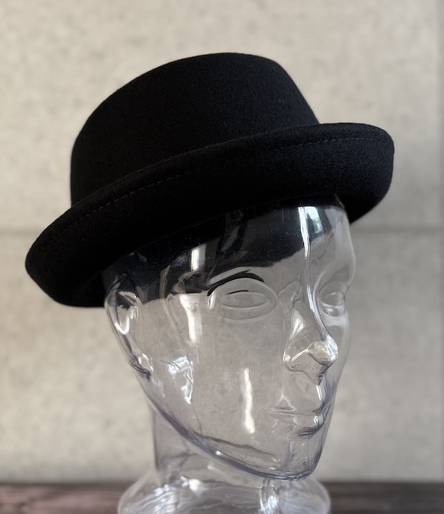 帽子 上質 ウール ポークパイ ハット フェルト レイハット テラピンチハット 羊毛 秋 冬 59cm サイズ調整 無地 男女兼用 ウール100 黒_画像8