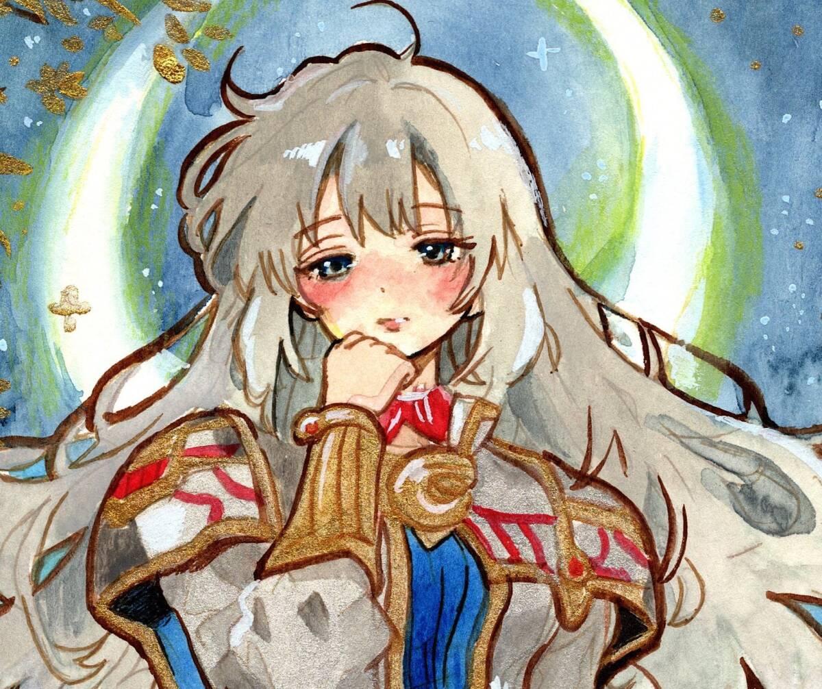 [ ручные иллюстрации ]oli Cara девочка цвет произведение акварель бумага акварельная живопись интерьер исходная картина аналог симпатичный A4 ручные иллюстрации C97