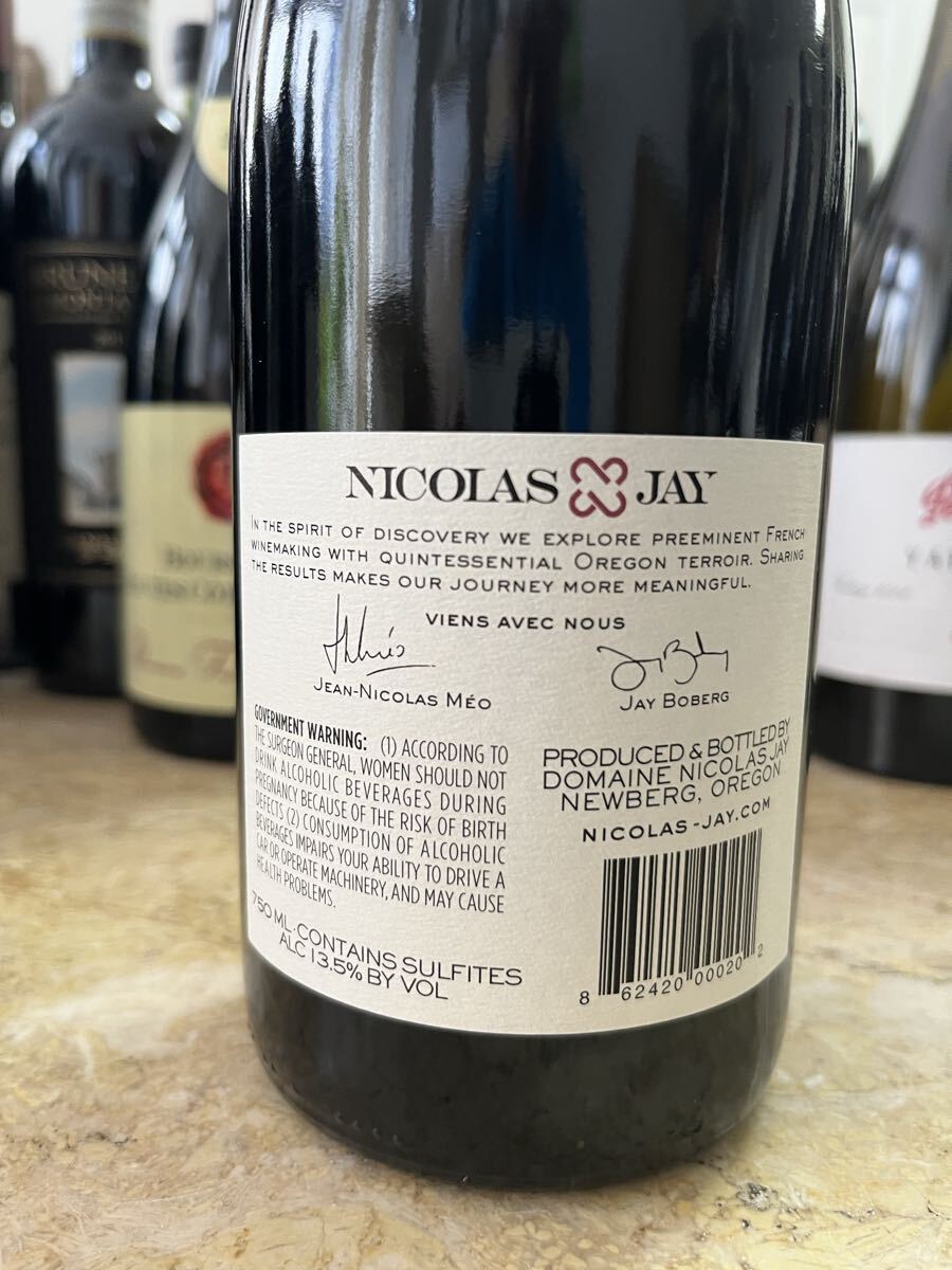 ★希少なバックヴィンテージ★ ウィラメット・ヴァレー ピノ・ノワール 2016 ニコラス・ジェイ 750ml _画像5