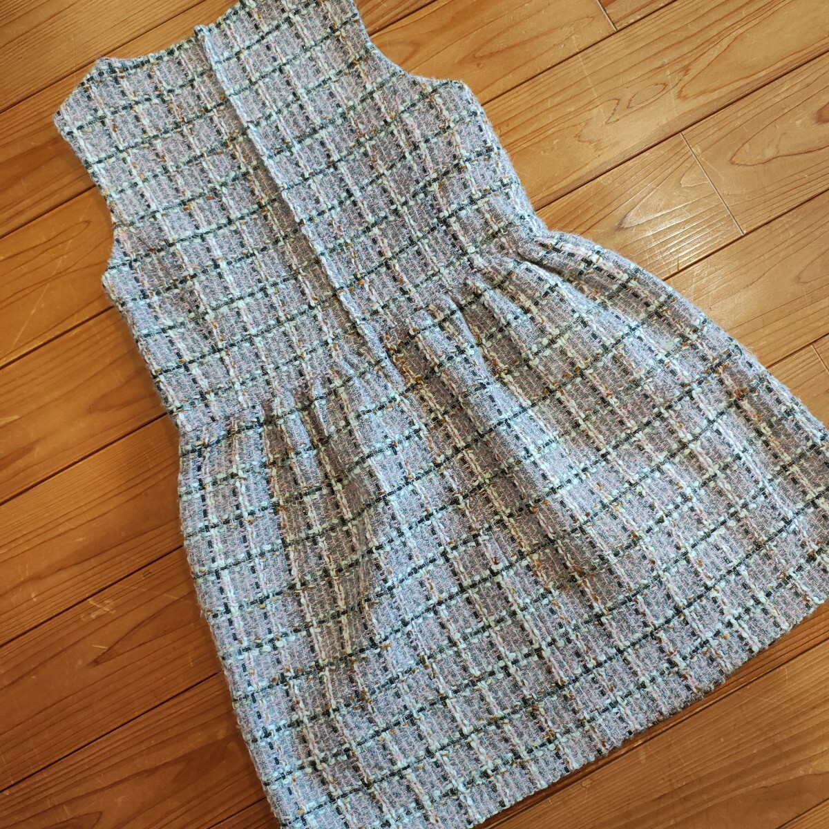 べべ　bebe　ピンク チェック ワンピース　140cm 女の子 混毛　_画像5