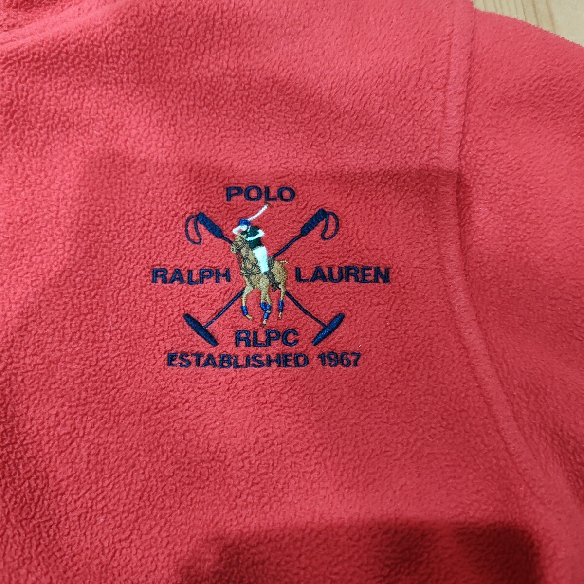 150cm 12T 14T POLO by RALPH LAUREN フリースジャケット 赤_画像2