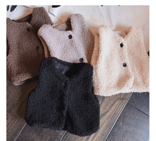 新品　110 ボアベスト ブラウン 子供　ベビー 男の子 女の子 ベスト 秋冬 冬服 キッズ 男女兼用 子ども服 モコモコ もこもこ 前開き 茶色_画像3