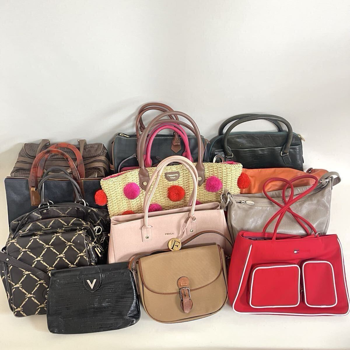 バッグまとめ 15点 トートバッグ ショルダーバッグ ボストンバッグ ヒロフ フルラ ロンシャン ヴァレンティノ POLO MALLET ランセル 他_画像1