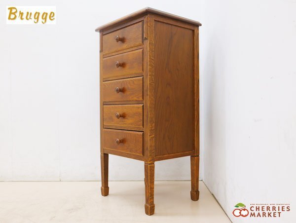 ◆三越 ブルージュ◆ 三越家具 高級家具 Brugge 5段チェスト 収納/電話台 10万_画像3