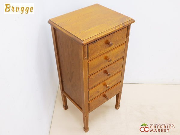 ◆三越 ブルージュ◆ 三越家具 高級家具 Brugge 5段チェスト 収納/電話台 10万_画像2