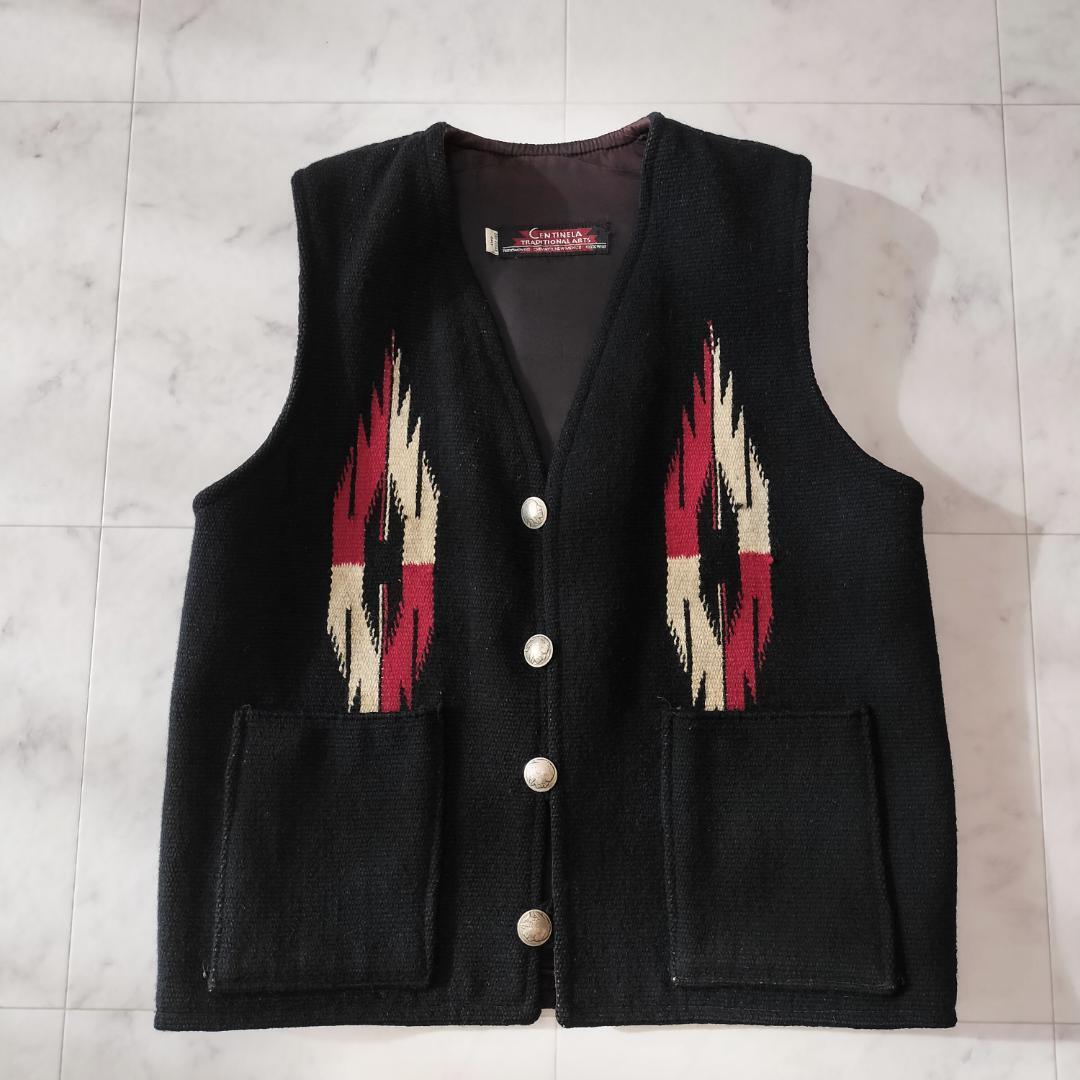 希少 センチネラ 人気カラーブラック スクエアフロントチマヨベスト 裏地付 メンズ Centinela SQUARE FRONT VEST ORTEGA's オルテガ 36~38_画像1