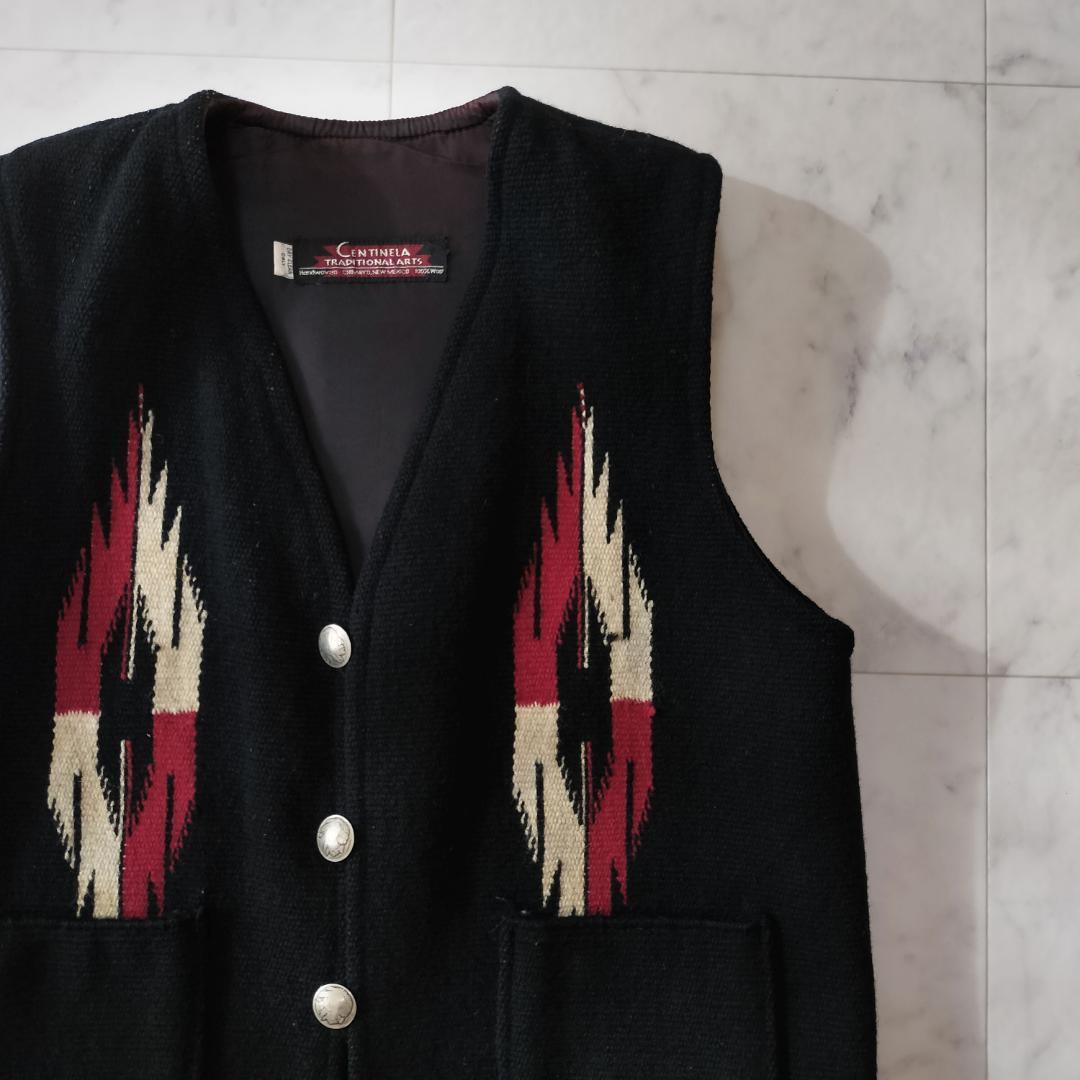 希少 センチネラ 人気カラーブラック スクエアフロントチマヨベスト 裏地付 メンズ Centinela SQUARE FRONT VEST ORTEGA's オルテガ 36~38_画像4