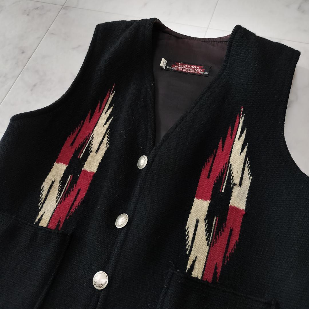 希少 センチネラ 人気カラーブラック スクエアフロントチマヨベスト 裏地付 メンズ Centinela SQUARE FRONT VEST ORTEGA's オルテガ 36~38_画像6