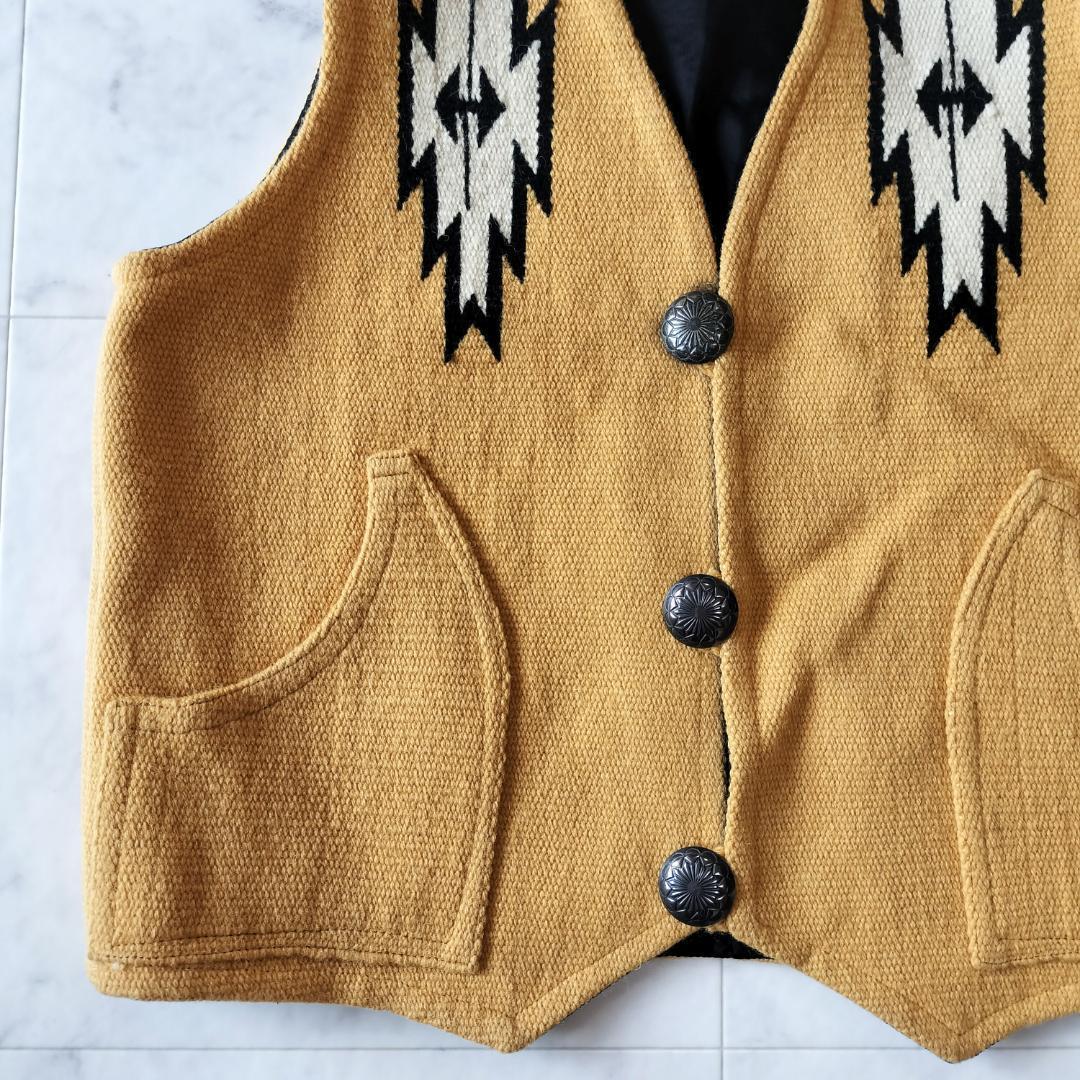 希少デザイン センチネラ ポケット付きポインテッドチマヨベスト 38 M メンズ CENTINEL POINTED VEST コンチョボタン ORTEGA's オルテガ_画像5