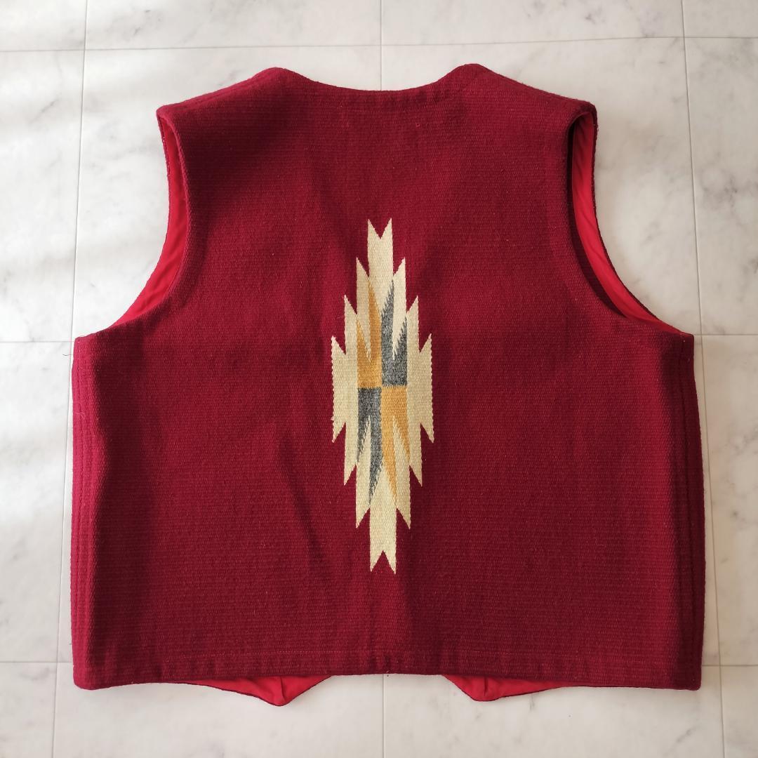 センチネラ 人気カラーレッド 42 XL ポインテッドチマヨベスト コンチョ メンズ Centinela POINTED VEST ラグベスト ORTEGA's オルテガ_画像2