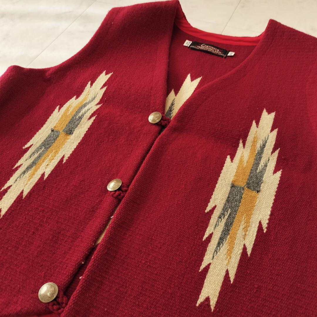 センチネラ 人気カラーレッド 42 XL ポインテッドチマヨベスト コンチョ メンズ Centinela POINTED VEST ラグベスト ORTEGA's オルテガ_画像6