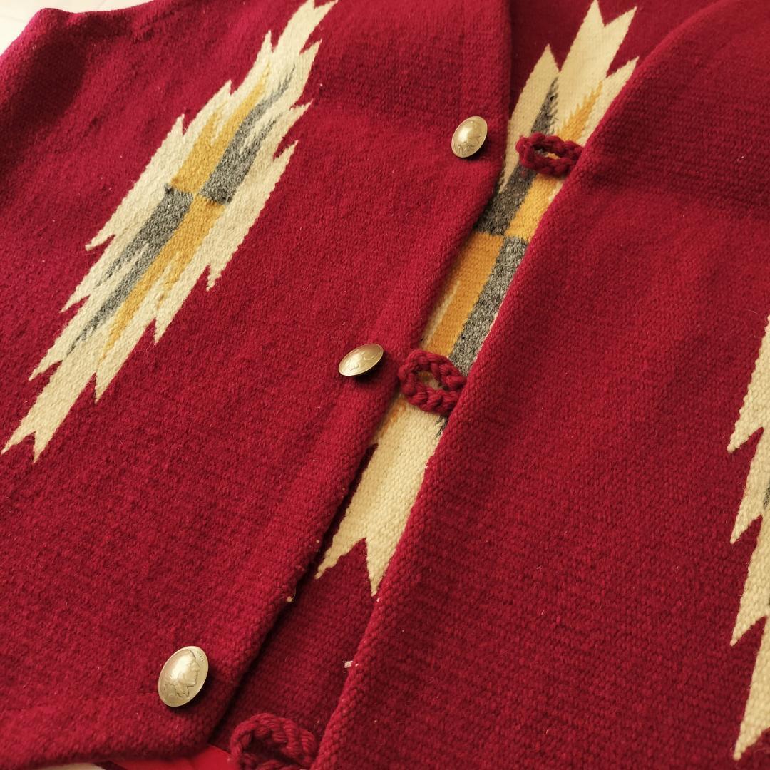 センチネラ 人気カラーレッド 42 XL ポインテッドチマヨベスト コンチョ メンズ Centinela POINTED VEST ラグベスト ORTEGA's オルテガ_画像7