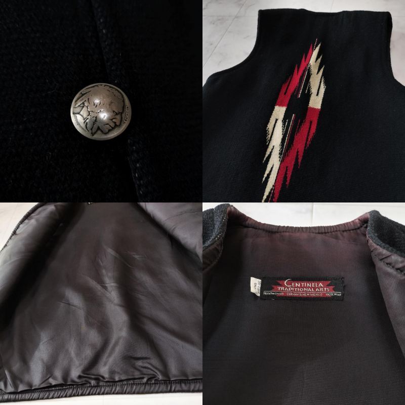 希少 センチネラ 人気カラーブラック スクエアフロントチマヨベスト 裏地付 メンズ Centinela SQUARE FRONT VEST ORTEGA's オルテガ 36~38_画像10